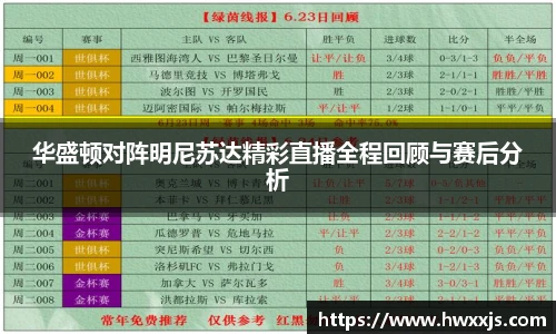 华盛顿对阵明尼苏达精彩直播全程回顾与赛后分析